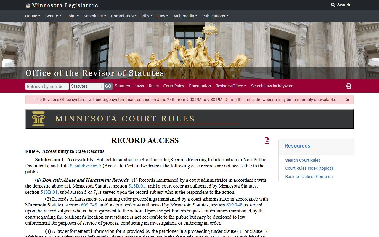 Wabasha court page