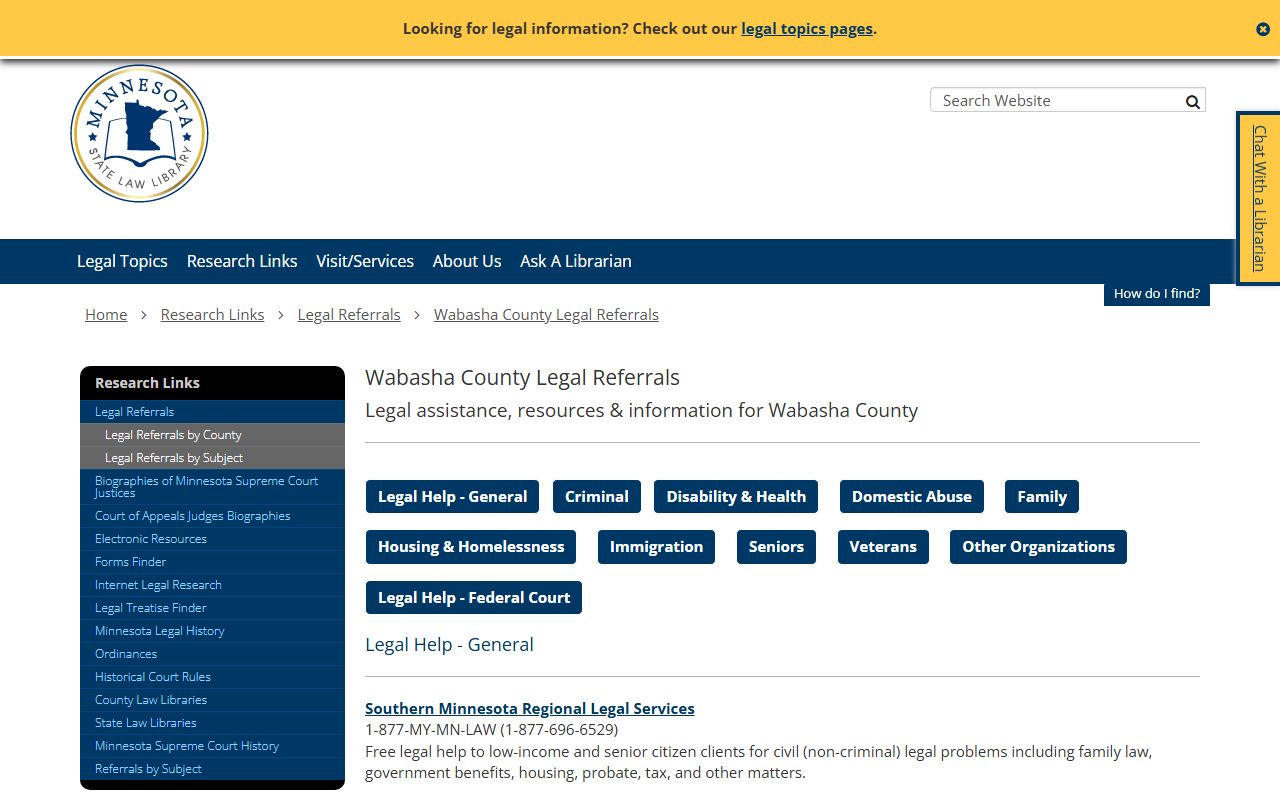 Wabasha legal referrals