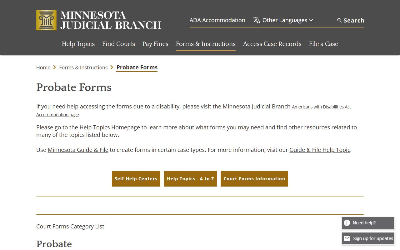 Minnesota probate forms