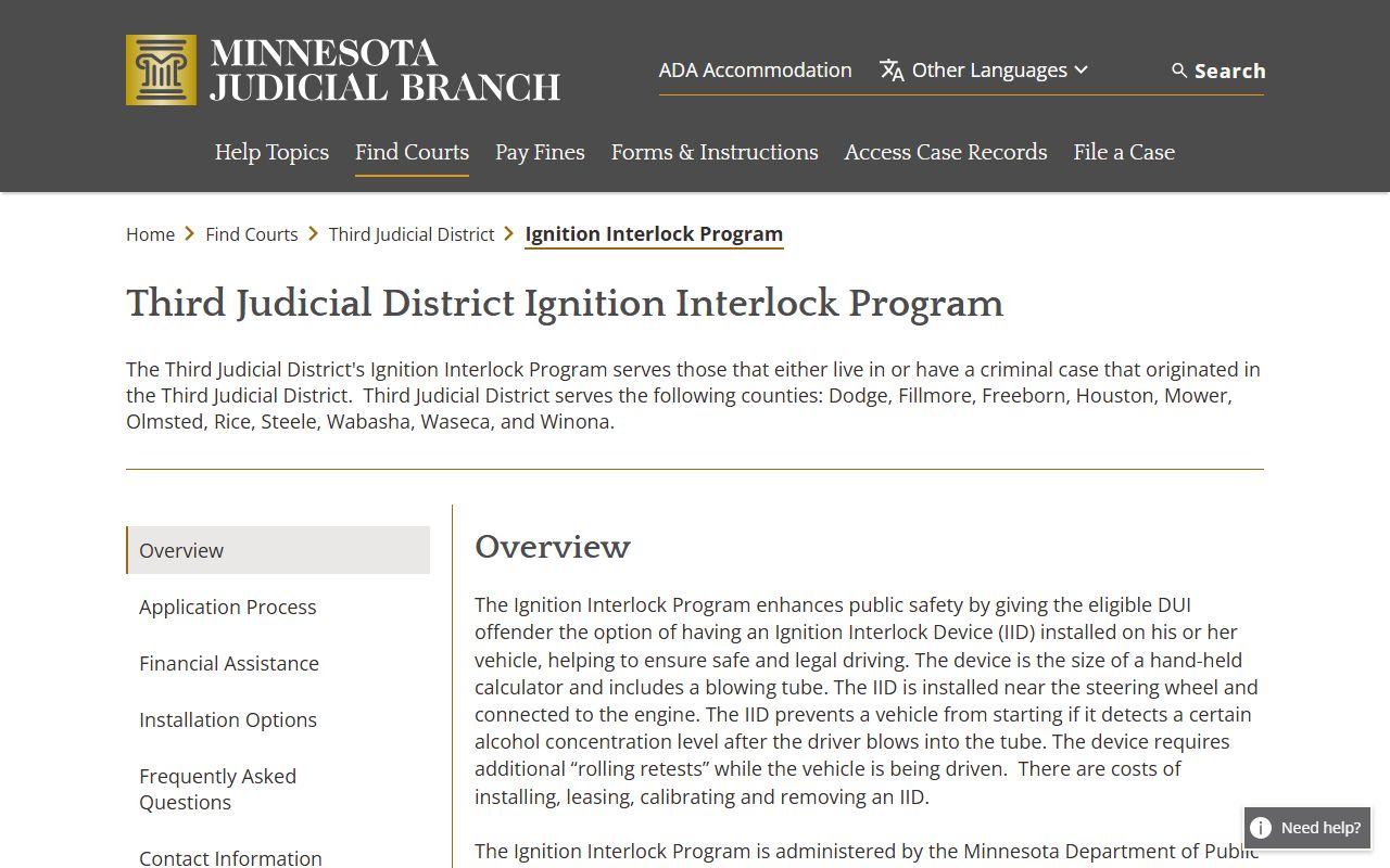 Third Judicial District Ignition Interlock Program